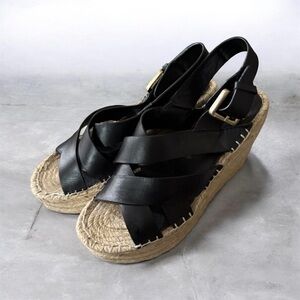 Marc Fisher Black Wedge Espadrilles